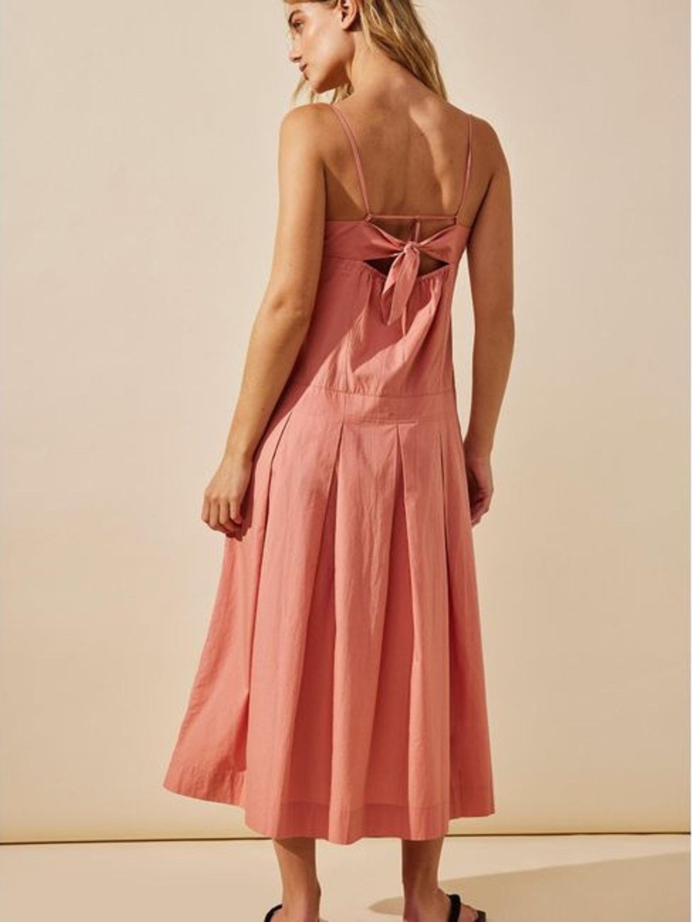Free People Coral Pink Square-Neck Maxi Dress - Picture 4 of 4